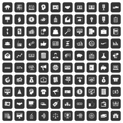 100 e-commerce icons set in black color isolated vector illustration
