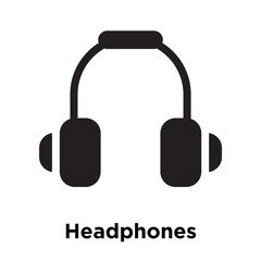 Headphones icon vector sign and symbol isolated on white background, Headphones logo concept