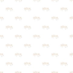 Word milk pattern seamless repeat in cartoon style vector illustration