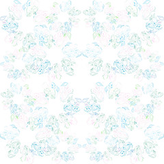 Abstract hand drawn floral pattern with flowers. Seamless vector background illustration. Element for design