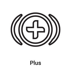 Fototapeta premium Plus icon vector sign and symbol isolated on white background, Plus logo concept
