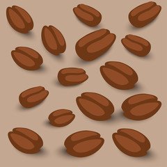 Vector seamless pattern with coffee grains. Backdrop for menus, cafes, bars and any other design.