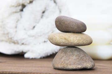 Naklejka na ściany i meble massage stones and spa in balance, wellbeing, beauty and health