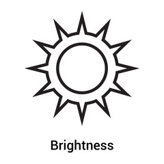 Brightness icon vector sign and symbol isolated on white background, Brightness logo concept