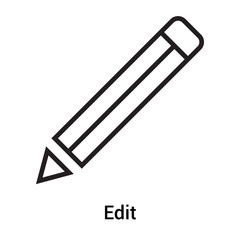 Edit icon vector sign and symbol isolated on white background, Edit logo concept