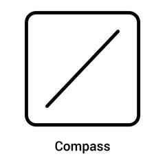 Compass icon vector sign and symbol isolated on white background, Compass logo concept