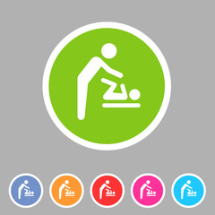 Baby mother care room symbol icon flat web sign symbol logo label