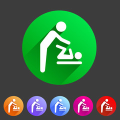 Baby mother care room symbol icon flat web sign symbol logo label