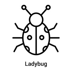 Ladybug icon vector sign and symbol isolated on white background, Ladybug logo concept