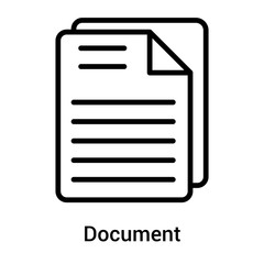 Document icon vector sign and symbol isolated on white background, Document logo concept