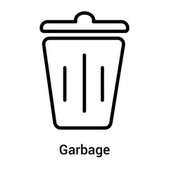 Garbage icon vector sign and symbol isolated on white background, Garbage logo concept