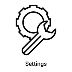 Settings icon vector sign and symbol isolated on white background, Settings logo concept