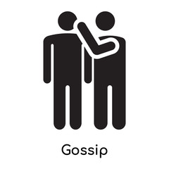 Fototapeta na wymiar Gossip icon vector sign and symbol isolated on white background, Gossip logo concept icon