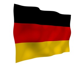 Flag of Germany. Wide format 3D illustration. State symbol of the Federal Republic of Germany. 3D rendering