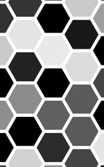 White honeycomb with a gradient color. Isometric geometry. 3D illustration