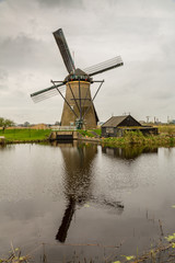 Fototapeta na wymiar A Home in a Windmill, Kinderdijk, Holland