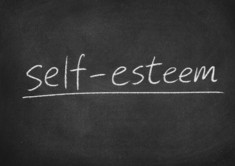Obraz premium self esteem concept word on a blackboard background