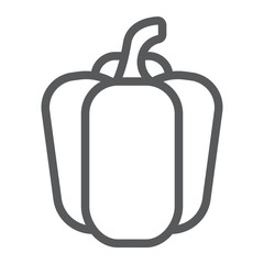 Bell pepper line icon, vegetable and diet, sweet pepper sign, vector graphics, a linear pattern on a white background, eps 10.