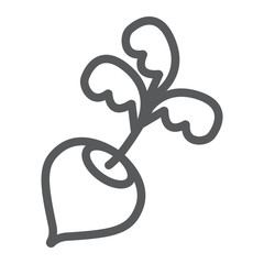 Radish line icon, vegetable and diet, beetroot sign, vector graphics, a linear pattern on a white background, eps 10.