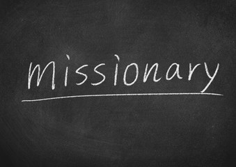 Fototapeta na wymiar missionary concept word on a blackboard background