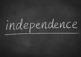 Obraz premium independence concept word on a blackboard background