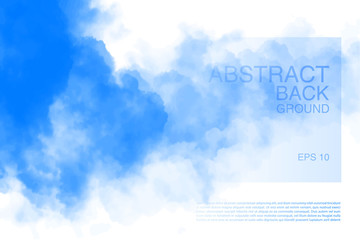 Vector illustration of light clouds in blue sky. Abstract backdrop with realistic cloud motif.