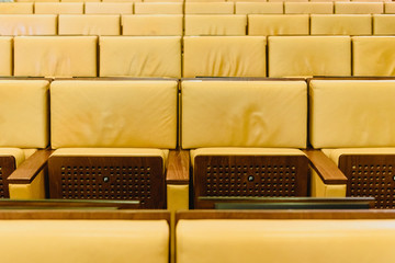 Empty seats in an auditorium for congresses