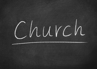 church concept word on a blackboard background