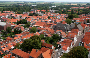 Naklejka premium View on the city of Zierikzee