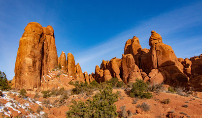 Fototapeta premium Eroded Sandstone Mounds in Arches National Park