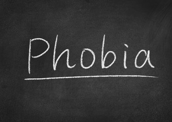 phobia concept word on a blackboard background