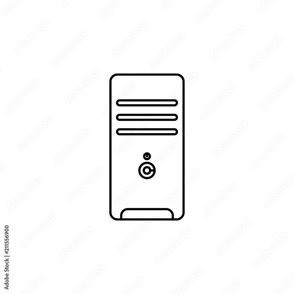 Poster computer keys line. element of computer parts for mobile concept and web apps illustration. thin lin