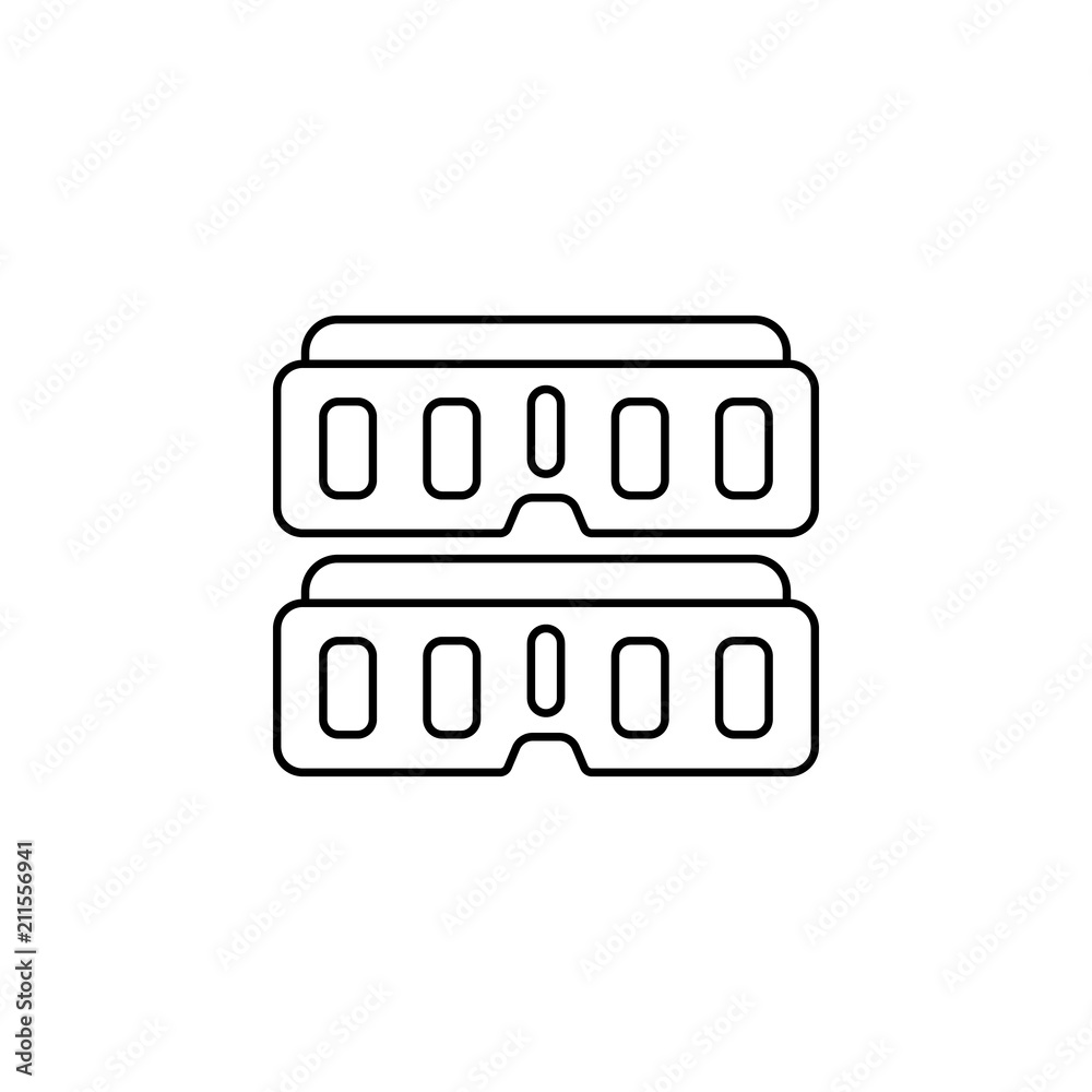 Poster data server line. Element of computer parts for mobile concept and web apps illustration. Thin line icon for website design and development, app development. Premium icon
