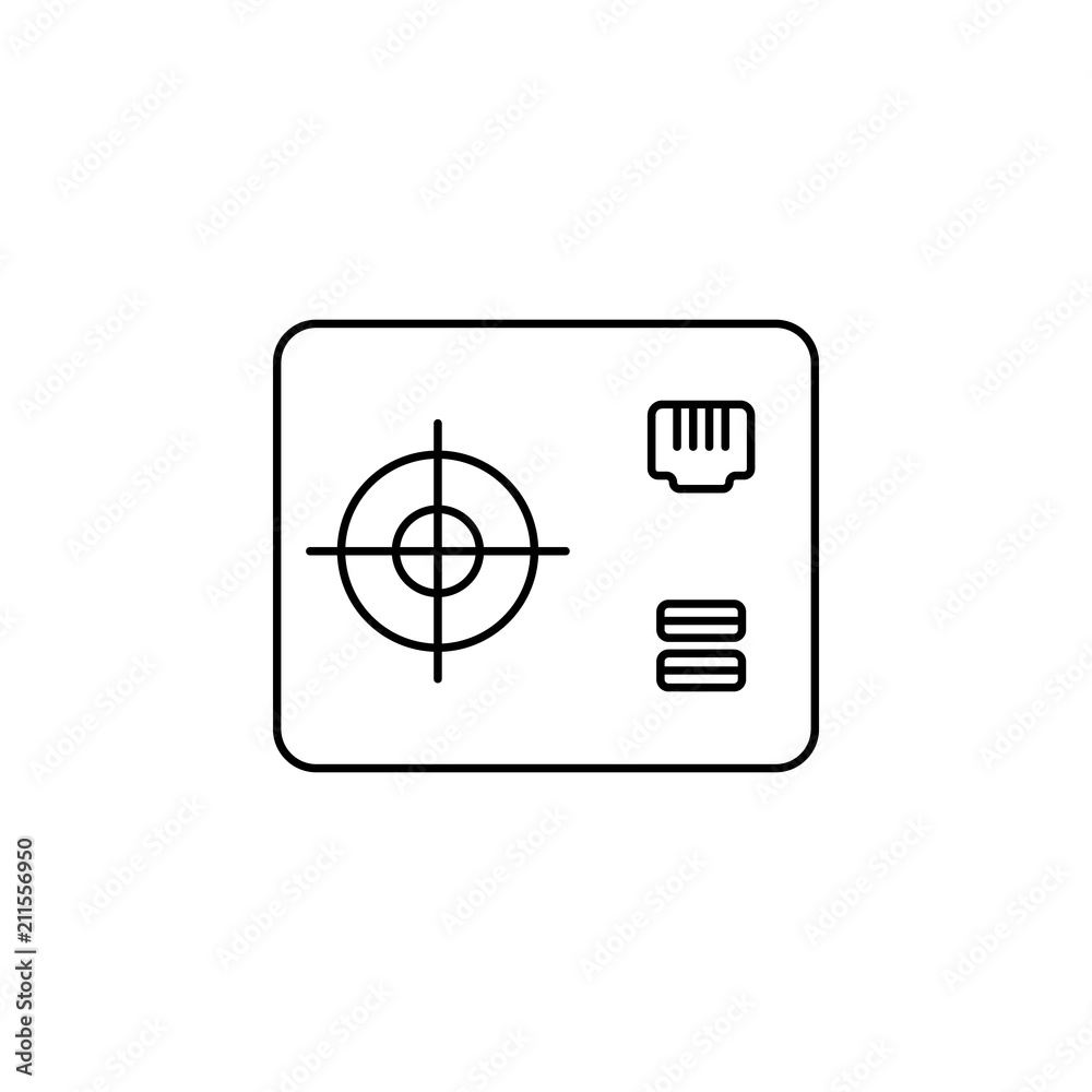 Poster electric stabilizer line. element of computer parts for mobile concept and web apps illustration. th