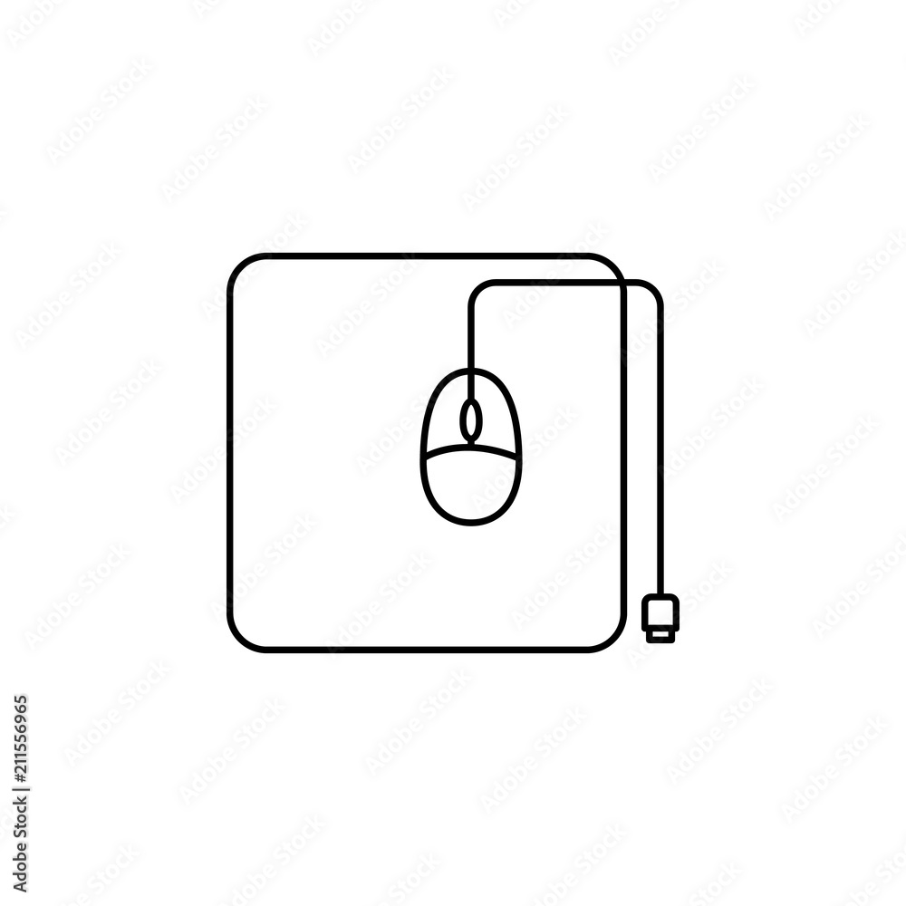 Poster pc mouse line. element of computer parts for mobile concept and web apps illustration. thin line ico