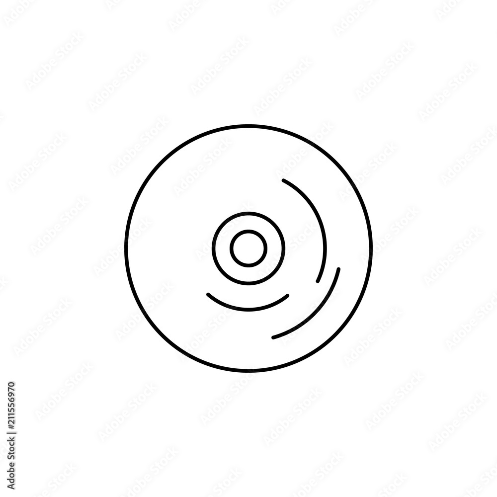 Poster cd disk line. element of computer parts for mobile concept and web apps illustration. thin line icon