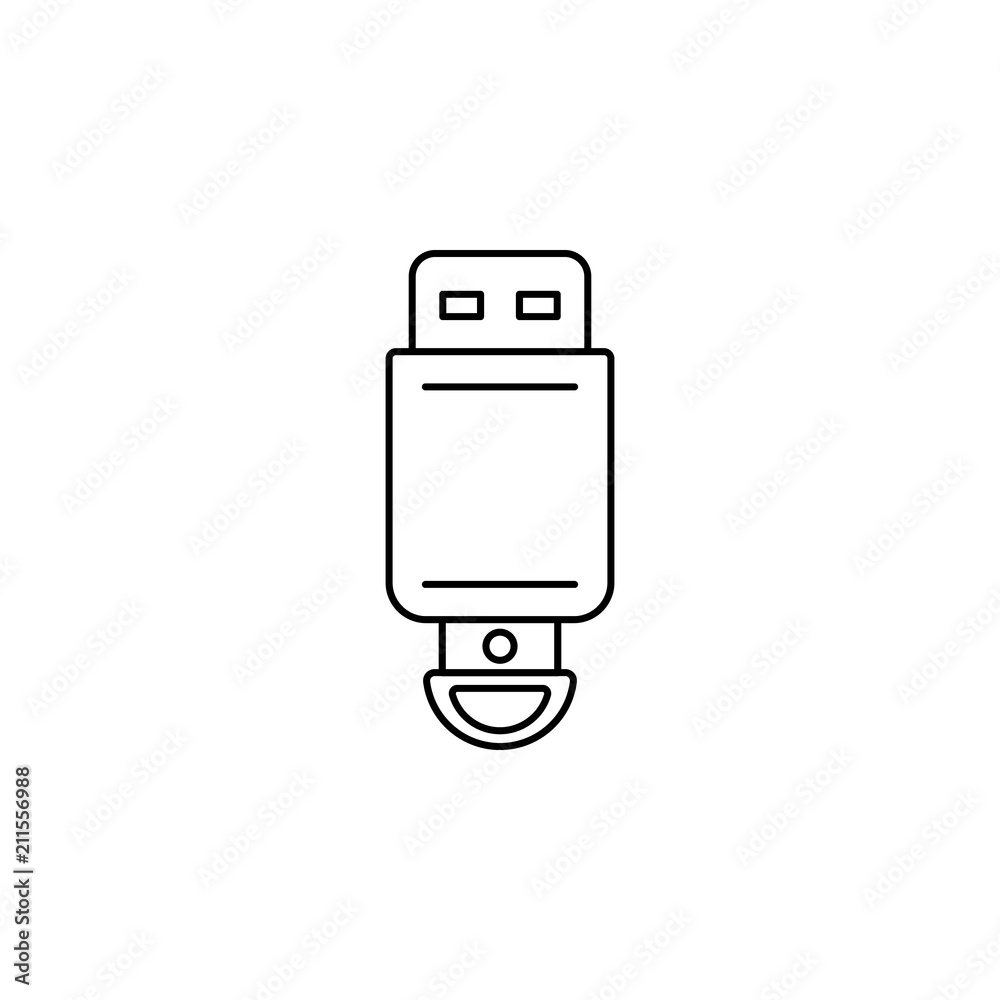 Aufkleber flash card line. Element of computer parts for mobile concept and web apps illustration. Thin line icon for website design and development, app development. Premium icon