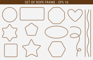 Set of seamless Rope frame with various shape. easy to modify © coolvectormaker