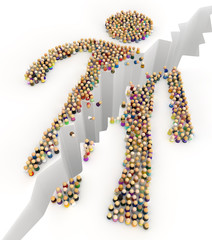 Cartoon Crowd Figure, Cracked