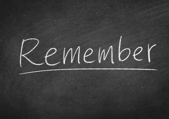 Obraz premium remember concept word on a blackboard background