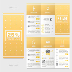 Tri-fold brochure with inscription: 