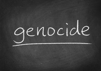 Obraz premium genocide concept word on a blackboard background