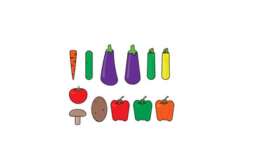 Various vegetables in vector format