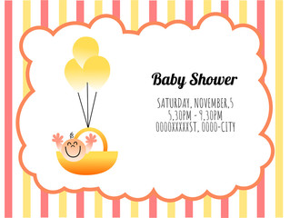 Cute card template of a baby shower invitation