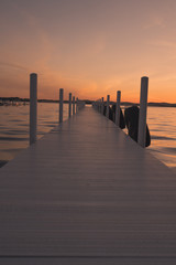Fototapeta na wymiar Docks At Sunset