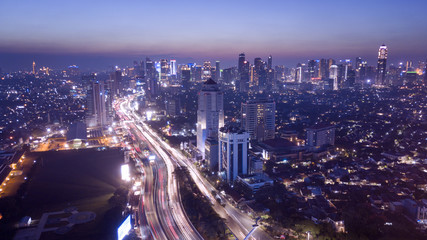 Fototapeta premium Beautiful view night in Jakarta city