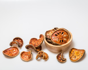 Bael isolated on white background.