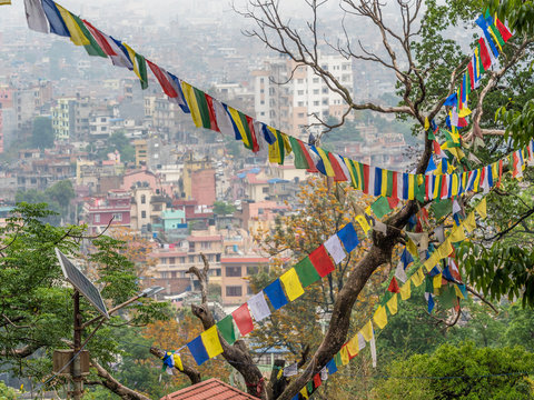 View of capital of Nepal from Swayambhunath hill
