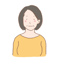 中年女性　上半身　イラスト
