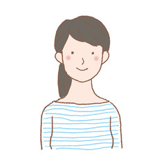 20代　女性　人物　上半身　イラスト
